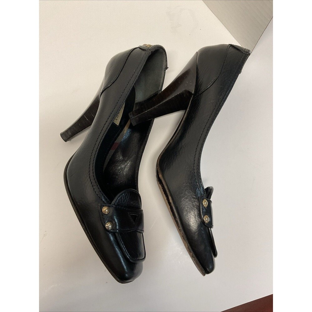 Burberry Italy Leather studded accents Black High Heels size 38 ( 7 in US ) - Picture 6 of 15